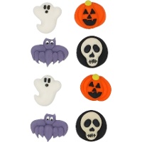 Halloween-Zuckerfiguren mit Fledermaus und Kürbis - Wilton - 8 Stück