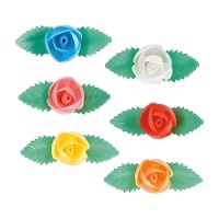 Blumenwaffeln mit länglichen Blättern 6,5 cm - Dekora - 80 Stück