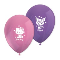 Hello Kitty- und Kuromi-Latexballons - 8 Stück