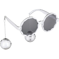 Brille mit Discokugel-Anhängern