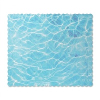 Tortenplatte 30 x 25 x 0,3 cm in Wasser-Optik