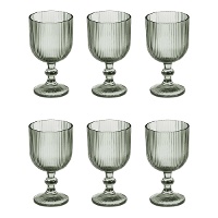 370 ml Glasbecher mit vertikalen Streifen - 6 Einheiten