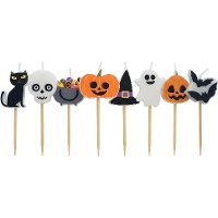 Packung mit Halloween-Kerzen 8 cm - 8 Stück