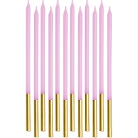 Pastellfarbene Kerzen 14 cm - 12 Stück