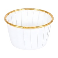 Cupcake-Kapseln, 5 cm, weiß und gold - 50 Stück