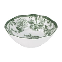 19-cm-Suppenschale mit grünem Blumenmotiv