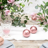 6 cm runde Metallic-Kerze - 10 Stück