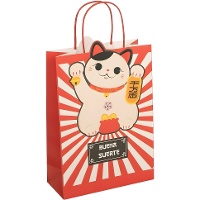 Geschenktasche 32 x 26 x 10 cm - Glückskatze (Maneki Neko)
