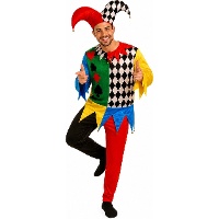Buntes Harlekin-Kostüm