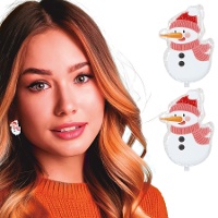 Schneemann-Ohrringe mit Mütze - 1 Paar