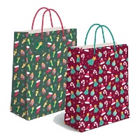 Geschenktüte Weihnachtsfiguren 14 x 11,5 x 6,7 cm - 1 Stück