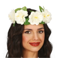 Blumenstirnband mit Blättern - 1 Stk.