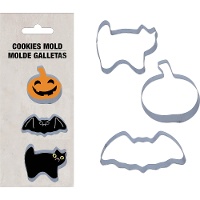 Keksausstecher Kürbis, Fledermaus und Katze - 3er-Set