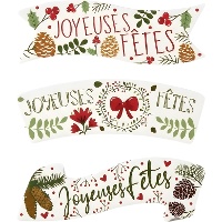 Weihnachtsoblaten mit französischem Schriftzug - Scrapcooking - 3 Stück