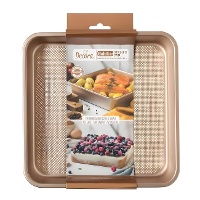 Quadratische Backform 24,5 x 24,5 x 5,5 cm Roségold - Decora