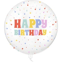 Transparenter Orbz-Ballon 'Happy Birthday', 60 cm