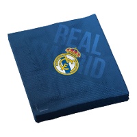 Blaue Real Madrid Servietten 16,5 x 16,5 cm - 12 Stück