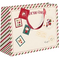 Geschenktüte 35 x 28 x 15 cm mit Weihnachtsmann