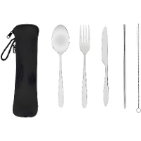 Edelstahl-Besteck mit Etui - 5-teilig