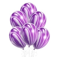Marmorierte Latex-Ballons 30 cm - 5 Stück