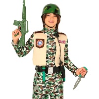 Gürtel mit Zubehör und Kinder-Militärhelm