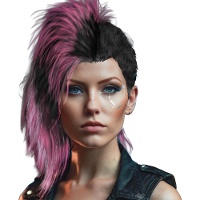 Peluca punk con cresta rosa