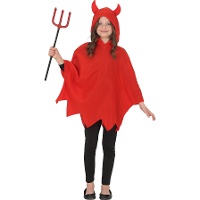 Kinder-Teufel-Poncho mit Kapuze