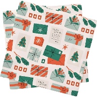 Weihnachtsservietten mit Geschenk-Motiv