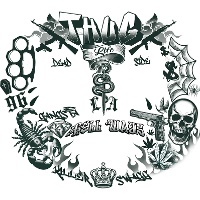 Temporäres Gesichtstattoo für Gangster