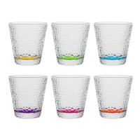 Tränenförmiges 310 ml Glas mit farbigem Sockel - 6 Stück