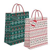 Geschenktüte 45 x 33 x 10 cm Weiß Weihnachten - 1 Stück