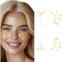 Goldene Schmetterlings-Gesichtsaufkleber