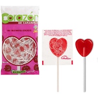 Mini Herz-Lollipops - Einzelverpackung - Herz aus Karamell von Cerdán - 200 Stück