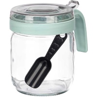 Glasgefäß, 0,45 L mit grünem Deckel