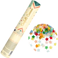 20 cm Konfettikanone mit bunten Sternen