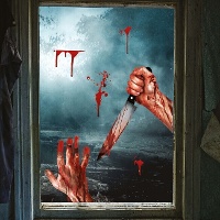 Blutbad Fensterdekoration, selbstklebend, 35 x 25 cm - 1 Stück