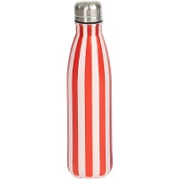 0,5-L-Flasche, rot-weiß gestreift