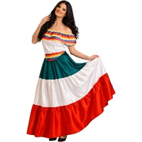Weißes Mariachi Kostüm für Frauen