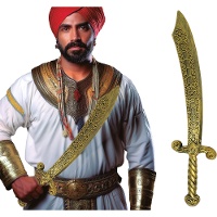 Goldfarbener arabischer Säbel, 55 cm