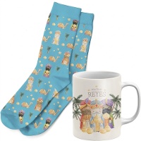 Geschenkset: Tasse und Socken zu Weihnachten - Heilige Drei Könige