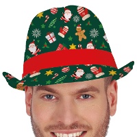 Grüner Weihnachtsgangsterhut