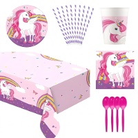 Rosa Einhorn-Party-Paket - 8 Personen