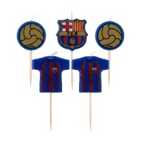 Kerzen mit FC Barcelona-Logo - 5 Stück