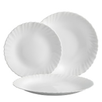 Klassisches rundes Geschirrset - 12 Teile