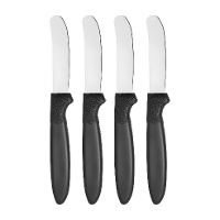 Set aus 4 Buttermessern mit schwarzem Griff - Kinvara