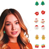 Sortierte Weihnachts-Ohrringe - 6 Paare