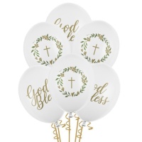 Gott segne die Erstkommunion Latexballons 30 cm - PartyDeco - 50 Stk.