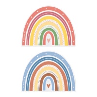 Regenbogenfarbene Servietten 33 x 33 cm - 20 Stück.