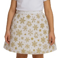 Kinderrock mit Sternen und goldenen Schneeflocken - 30 cm