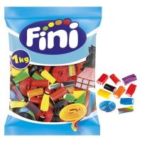 Sortierter Beutel mit Lakritz und bunten Scheiben - Fini Mix Lakritz Glitter - 1 kg